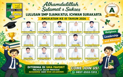 Prestasi Gemilang! Lulusan SMP Djama'atul Ichwan Surakarta Diterima di SMA/SMK Unggulan